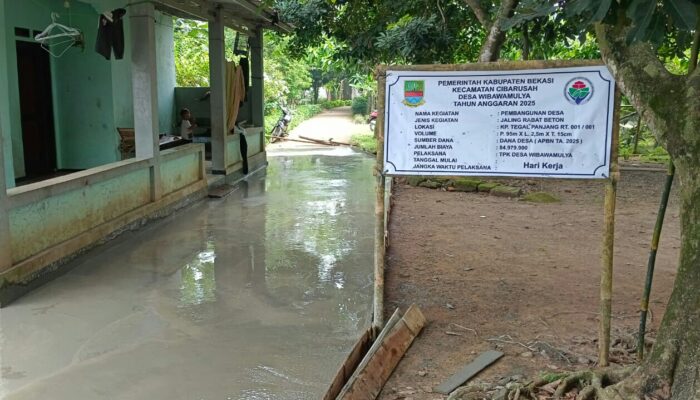 Pemdes Wibawamulya Realisasikan Dana Desa Untuk Pembangunan Jalan Lingkungan Rabat Beton di Kp. Tegal Panjang