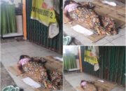 Miris!!! Diduga Lelah dan Lapar, Anak Peminta Sedekah Tertidur di Depan Ruko Jalan Prof. M. Yamin SH Bangkinang Kota