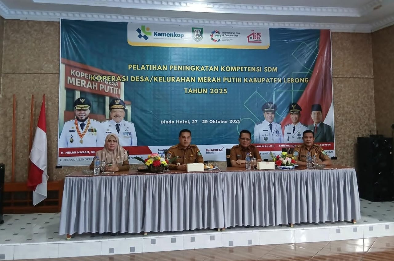 Bupati Lebong Buka Pelatihan Peningkatan Kompetensi SDM Koperasi Desa/Kelurahan Merah Putih
