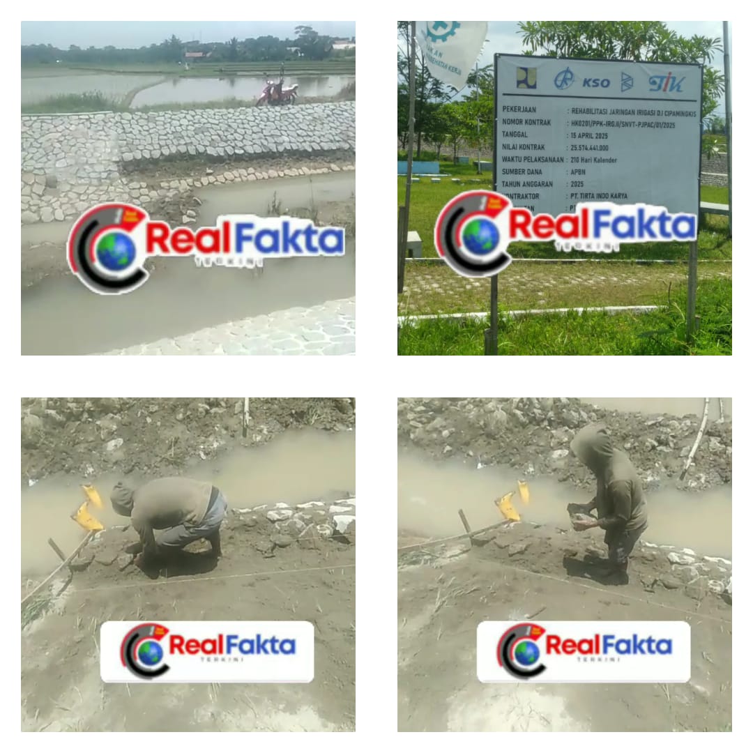 Miris!!! Proyek Rehabilitasi Jaringan Irigasi Cipamingkis yang di Kerjakan PT. Tirta Indo Karya Diduga Asal Jadi
