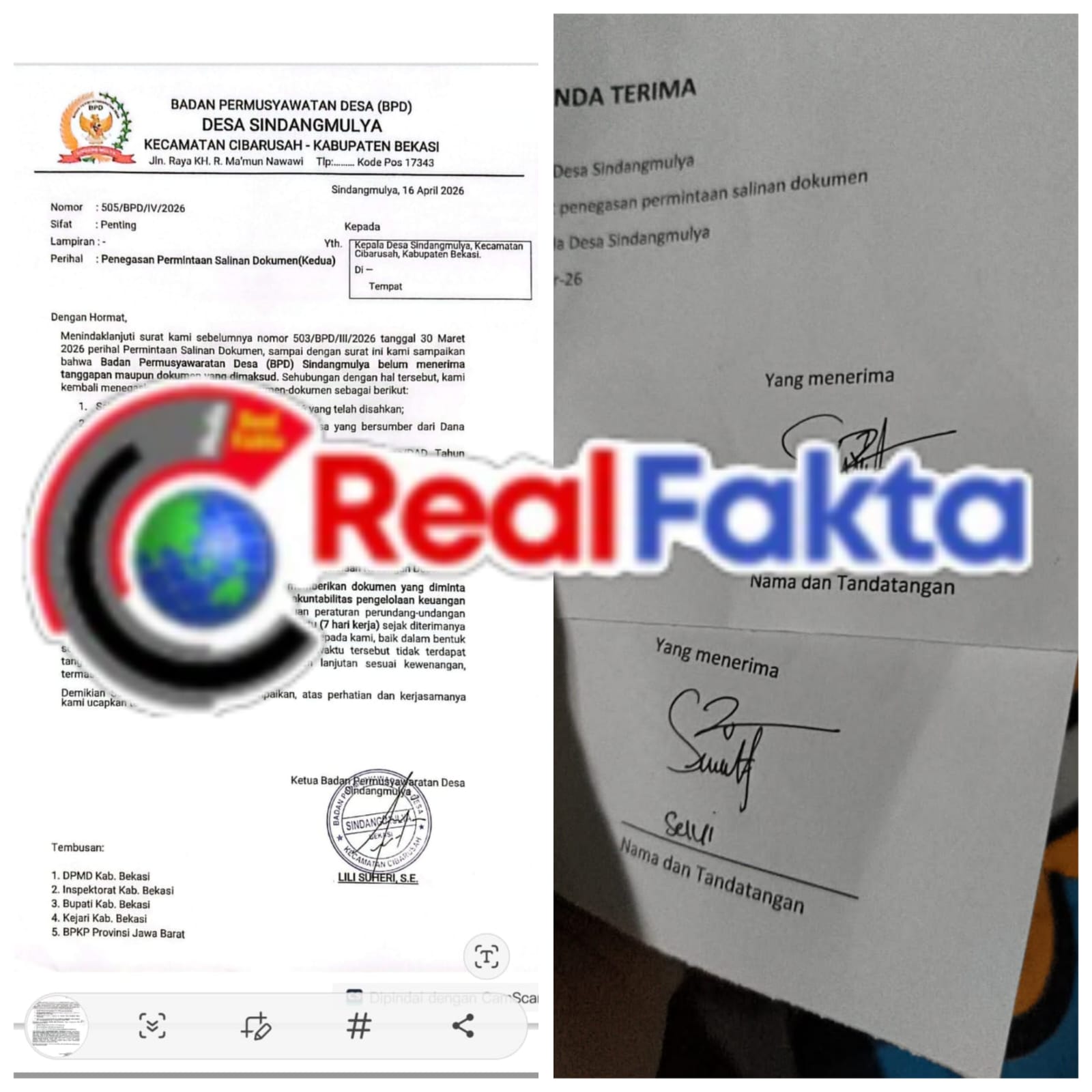 Polemik Menyelimuti Desa Sindangmulya, Diduga Tidak Transparan, BPD Surati Pemdes