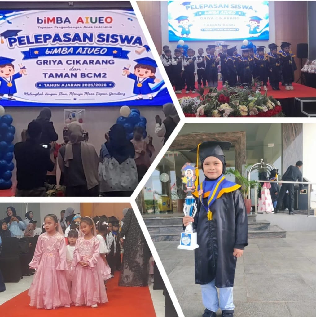 Penuh Keceriaan, biMBA AIUEO Griya Cikarang dan Taman BCM 2 Sukses Gelar Pelepasan Siswa TA 2025/2026