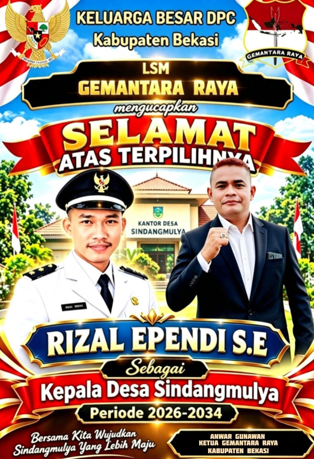 Ucapan Selamat Atas Terpilihnya Rizal Ependi S.E., Terus Berdatangan, Anwar Gunawan: Membuktikan Bahwa Masyarakat Ingin Perubahan yang Lebih Maju Lagi